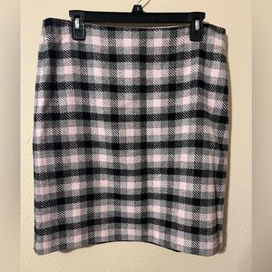 Talbots Black and White Plaid Skirt, Size 10